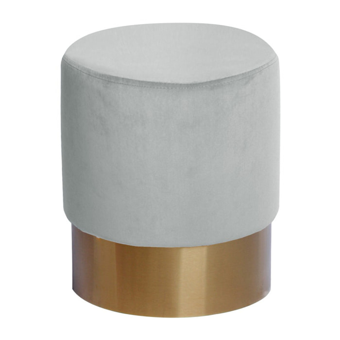 Pouf contenitore Nano in velluto rosa antico e base dorata