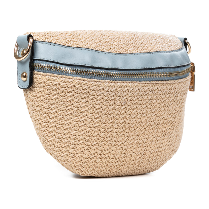 Lirica Borsa a tracolla Unisex. Tessuto Tessuto in iuta Pelle sintetica PU