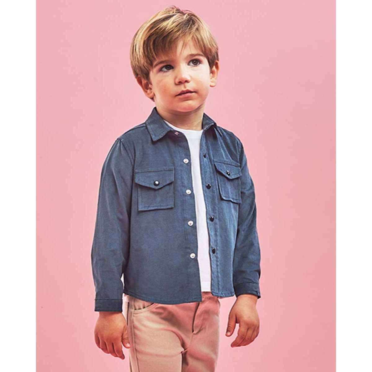 CAMISA CUELLO CAMISERO PANA AZUL