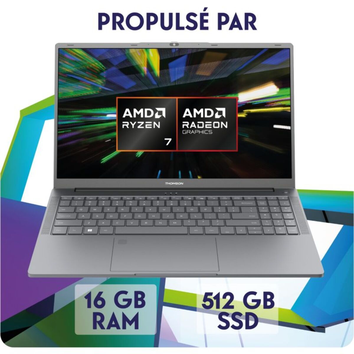 Ordinateur portable THOMSON NX15R716TU512 15,6" AMD Ryzen 7 7735HS 16 Go RAM DDR5 SSD 512 Go