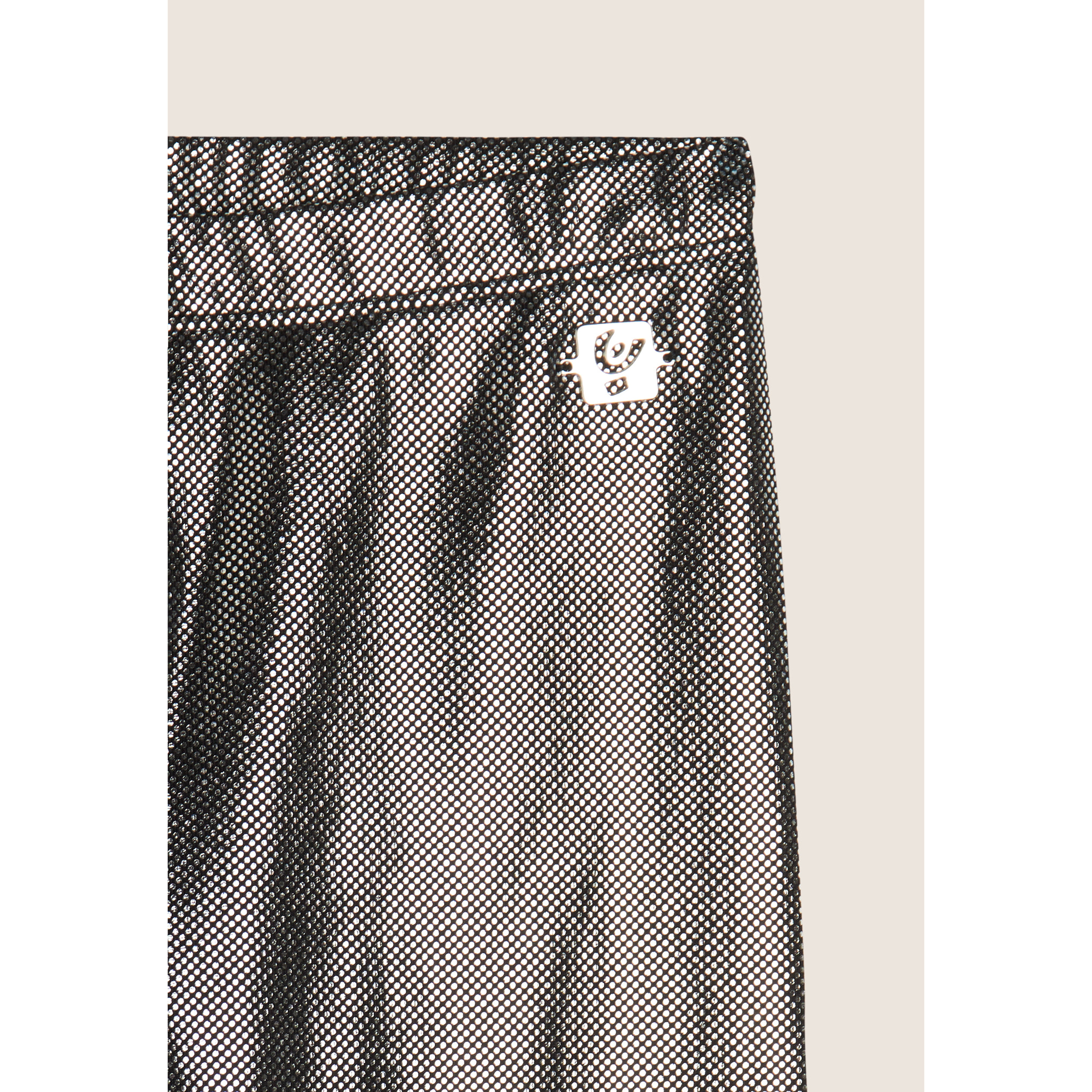 Leggings Bambina in jersey coated effetto argento