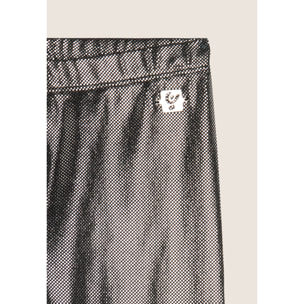 Leggings Bambina in jersey coated effetto argento