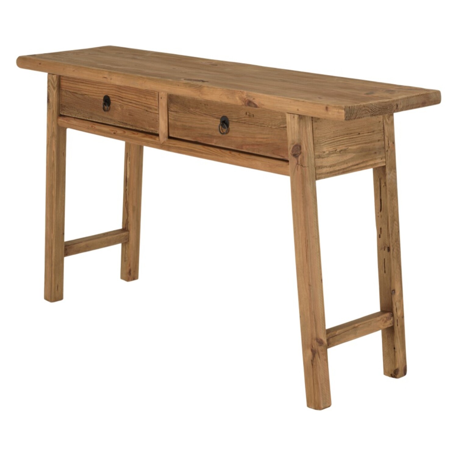 SANDY - Console 2 tiroirs bois pin recyclé
