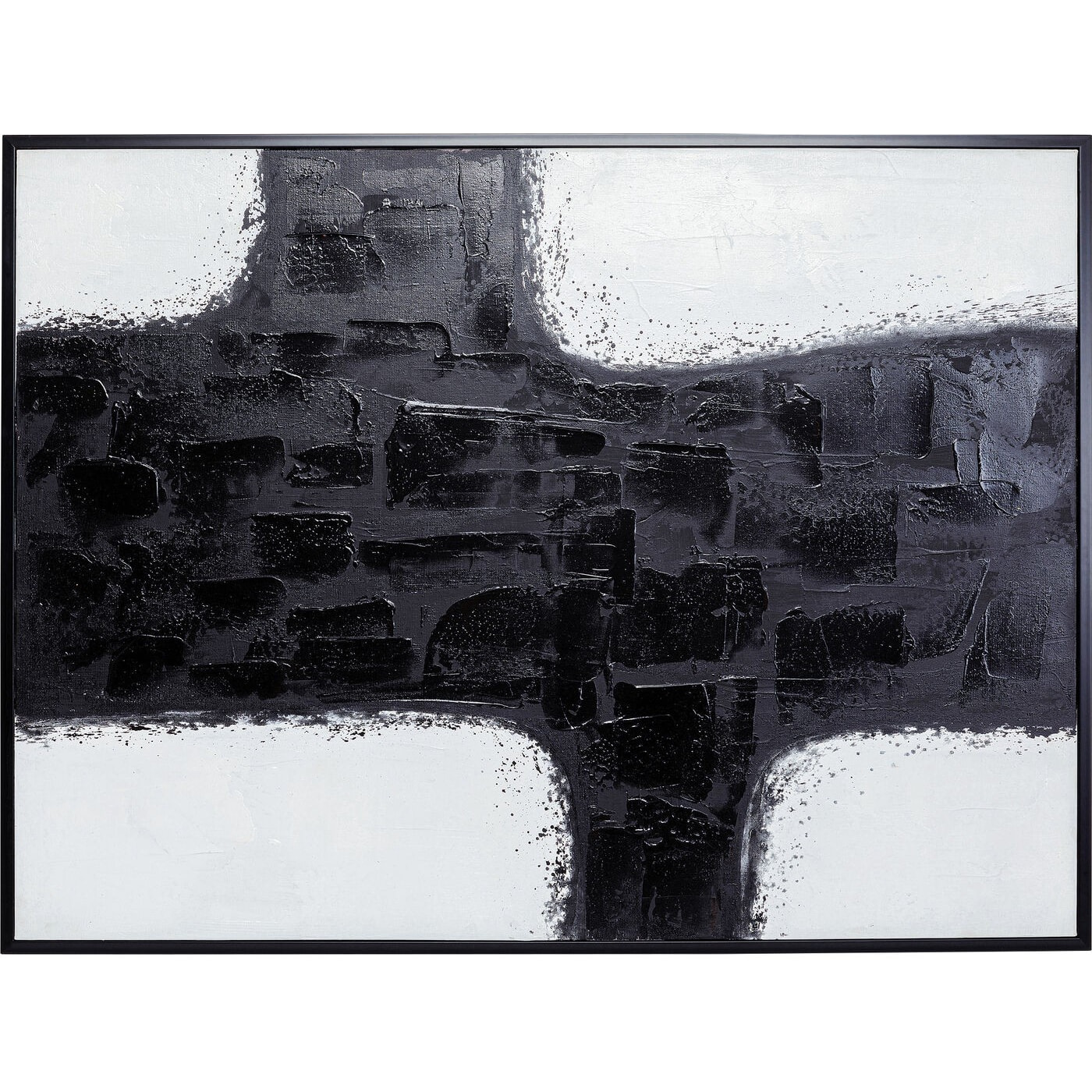 Peinture Crossroads 120x90cm noire et blanche Kare Design