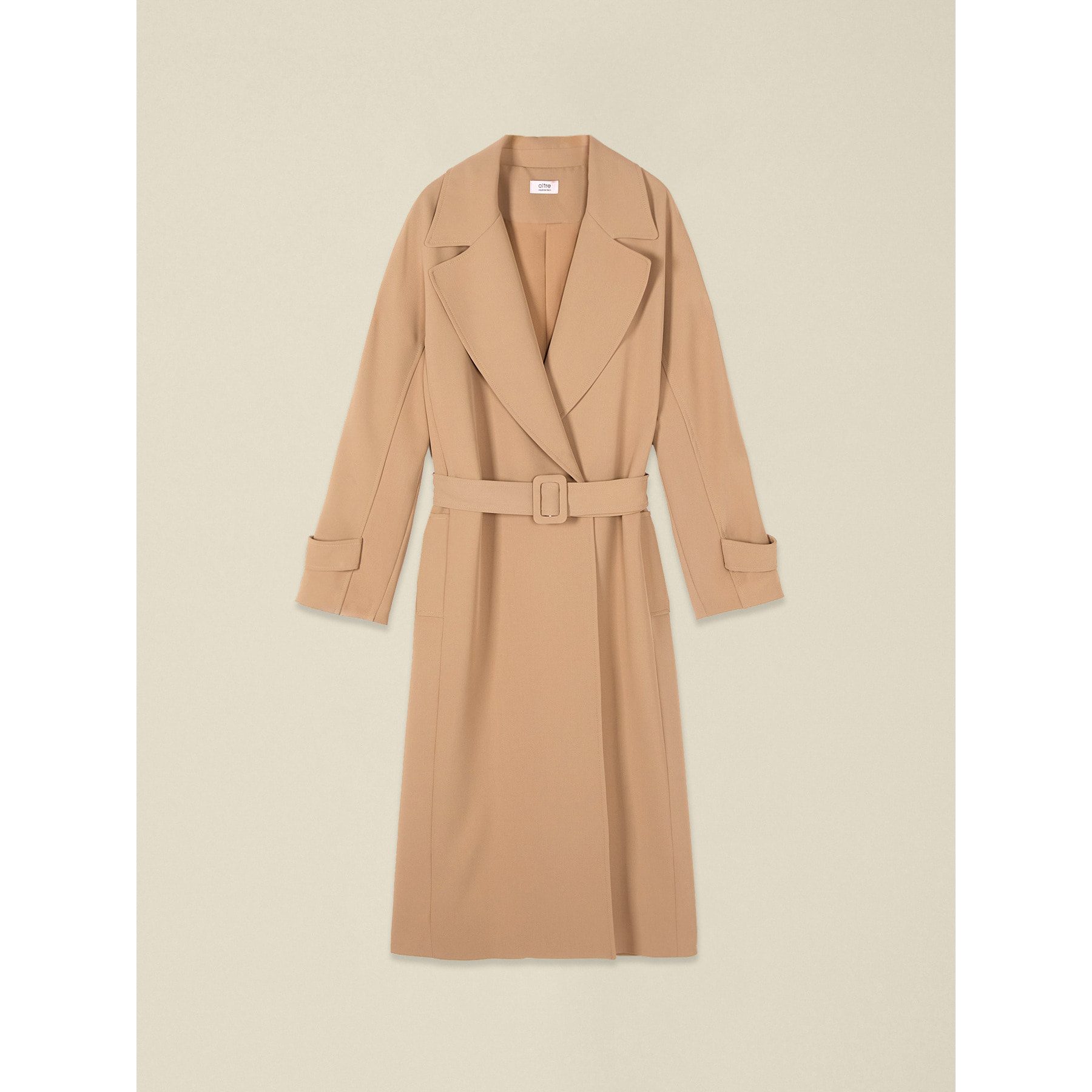 Oltre - Trench largo con cinturón - Beige