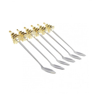 Cuillères sapin dorées - lot de 6