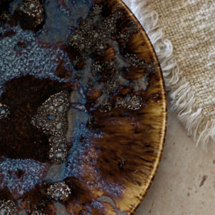 Service de table 48 pièces en porcelaine marron VOLCANO