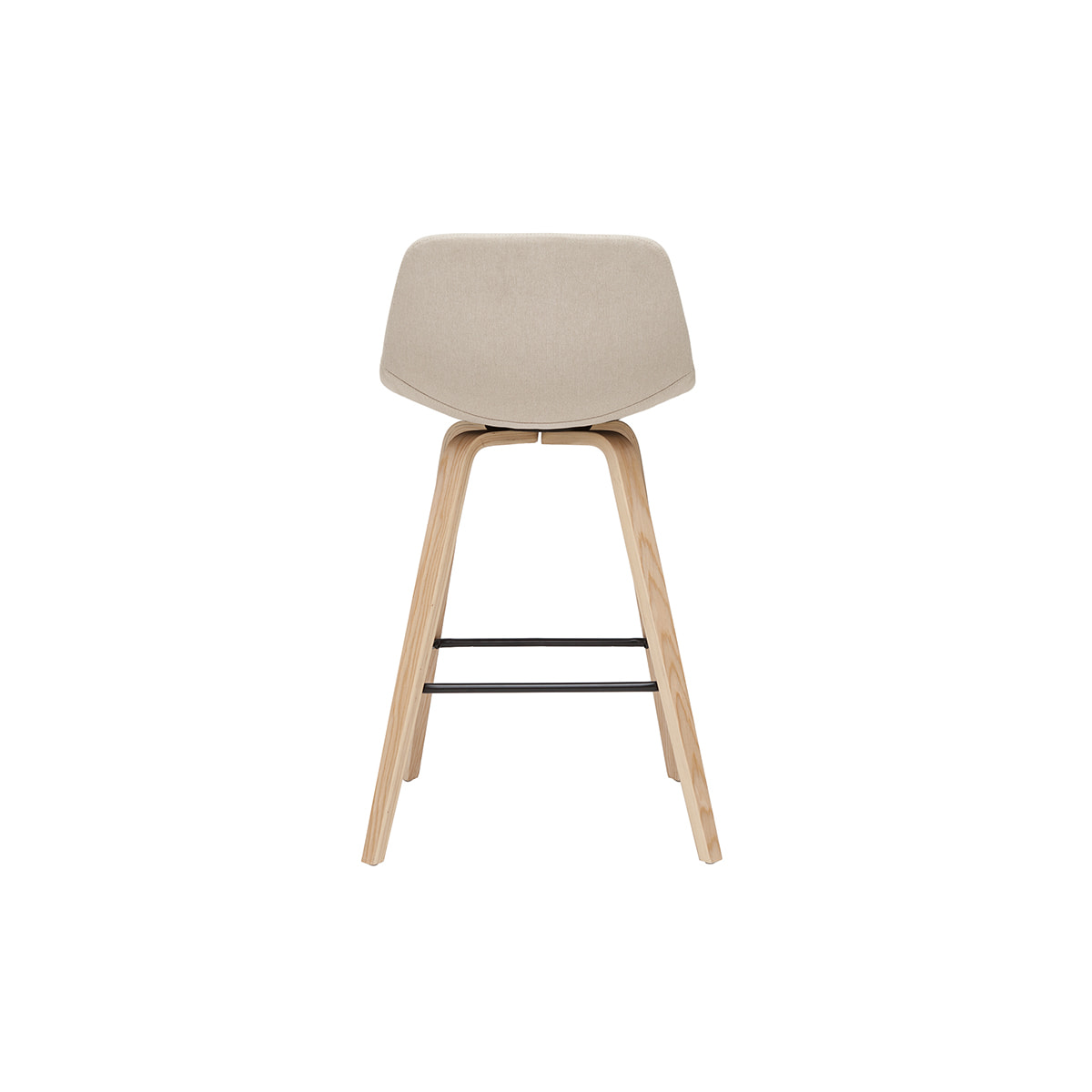 Tabourets de bar scandinaves beige et bois clair H65 cm (lot de 2) NONIE