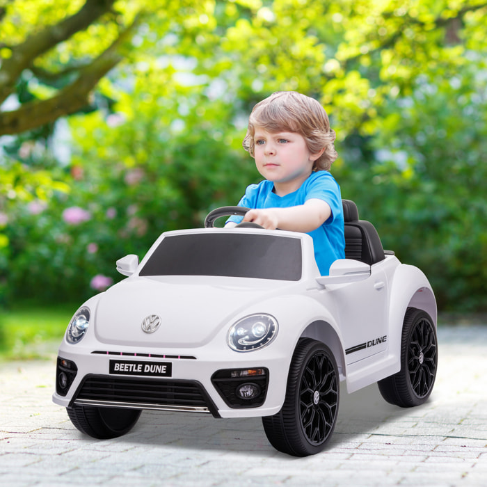 Voiture électrique enfant licence officielle Volkswagen Beetle Dune télécommande nombreux effets noir blanc