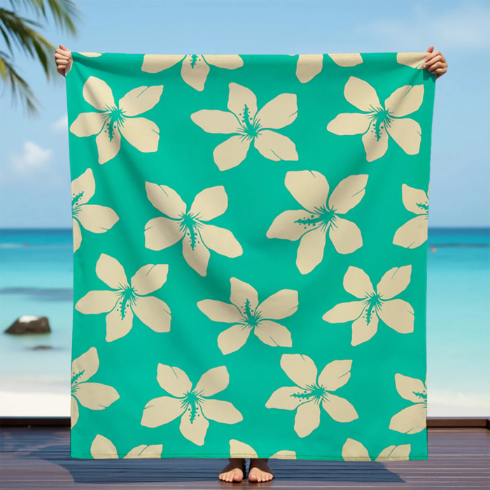 Serviette de plage XL microfibre Bleu 140x170 220g/m² - Alyzee