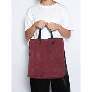 Borsa a mano da donna Made in Italy - Modello Novara Lux - Pelle Scamosciata - 34.5 x 32.0 x 17.0 cm