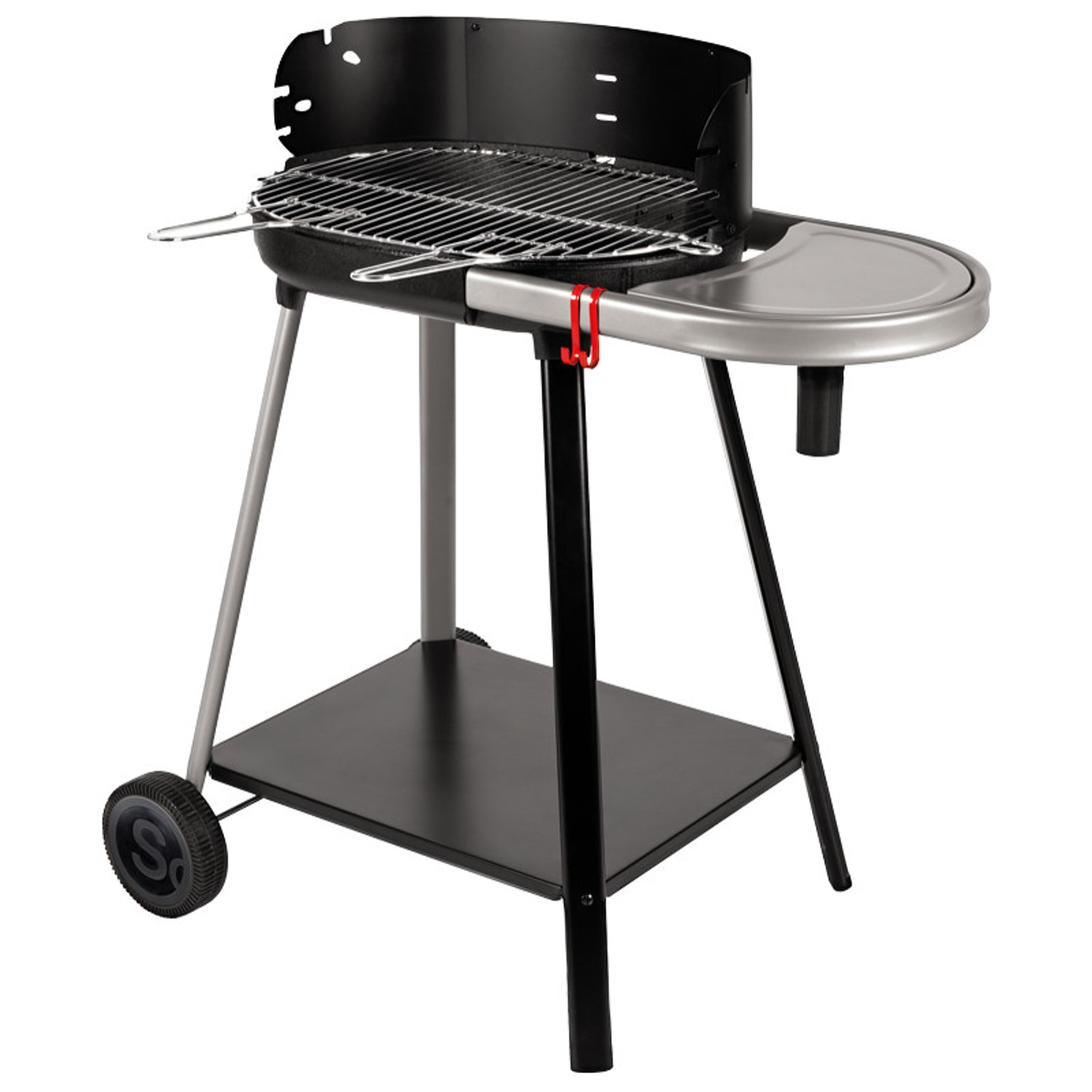Barbecue à charbon de bois Vulcano 2000 avec cuve en fonte et grille en acier chromé