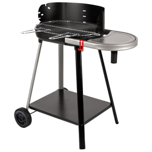 Barbecue à charbon de bois Vulcano 2000 avec cuve en fonte et grille en acier chromé
