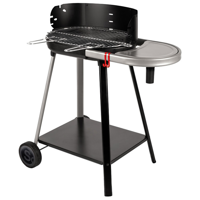 Barbecue à charbon de bois Vulcano 2000 avec cuve en fonte et grille en acier chromé