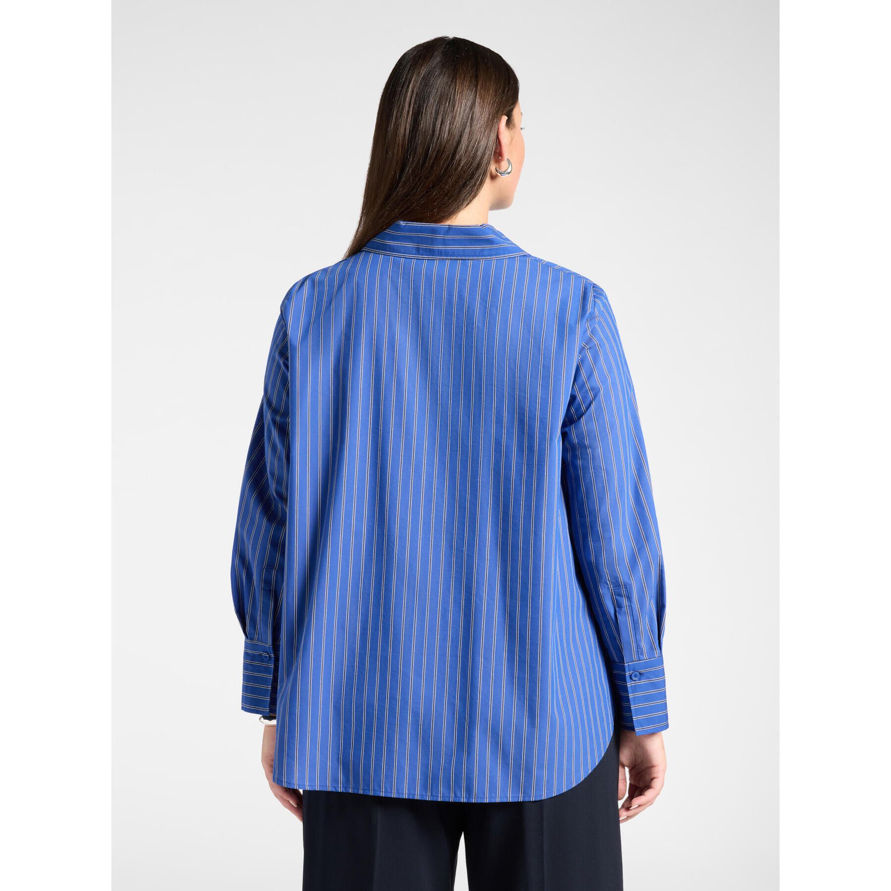 Elena Mirò - Camicia misto cotone a righe - Blu