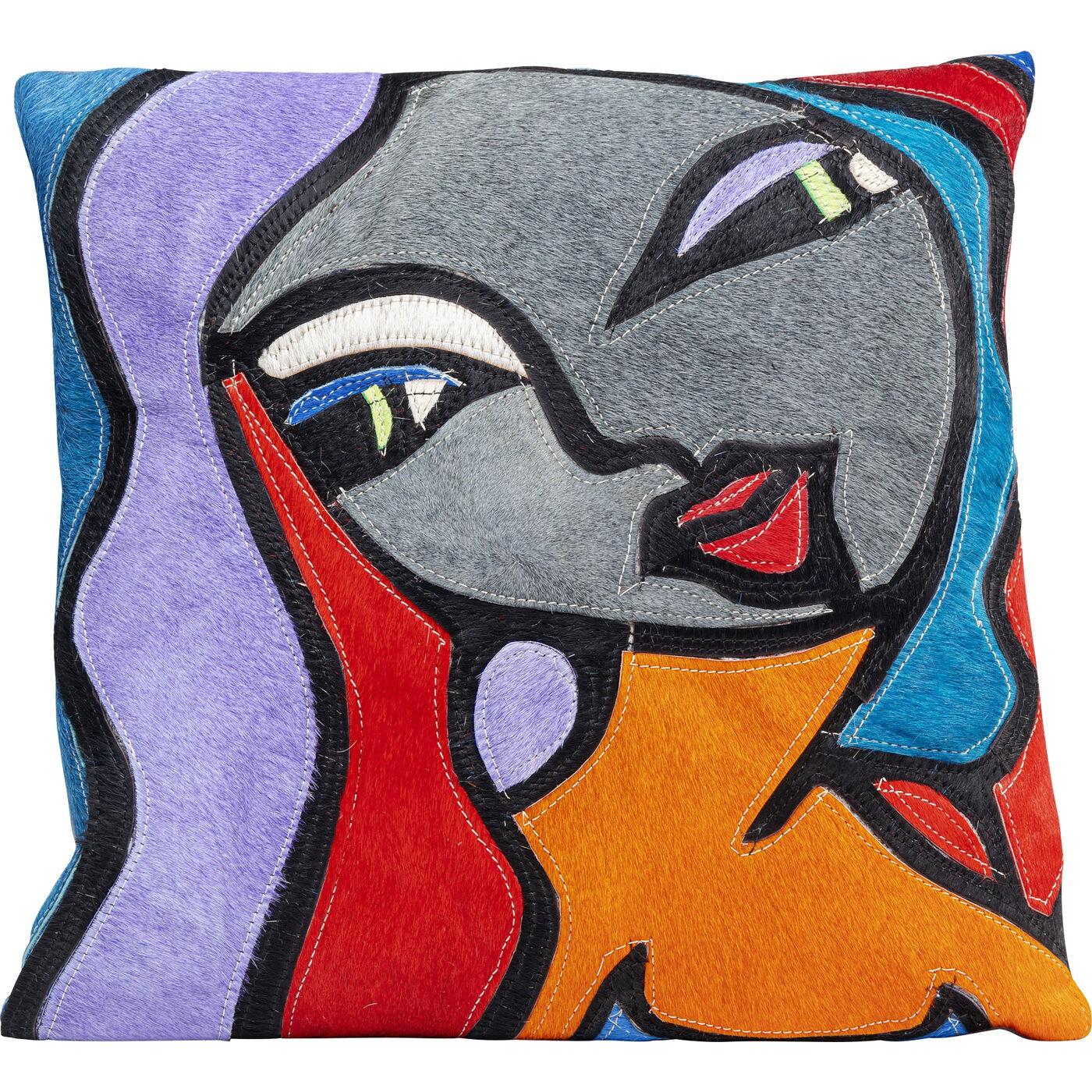 Coussin femme cheveux violets Kare Design