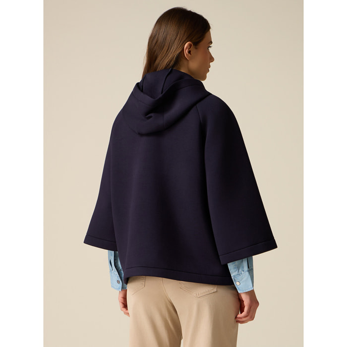 Oltre - Capa en tejido scuba - Azul