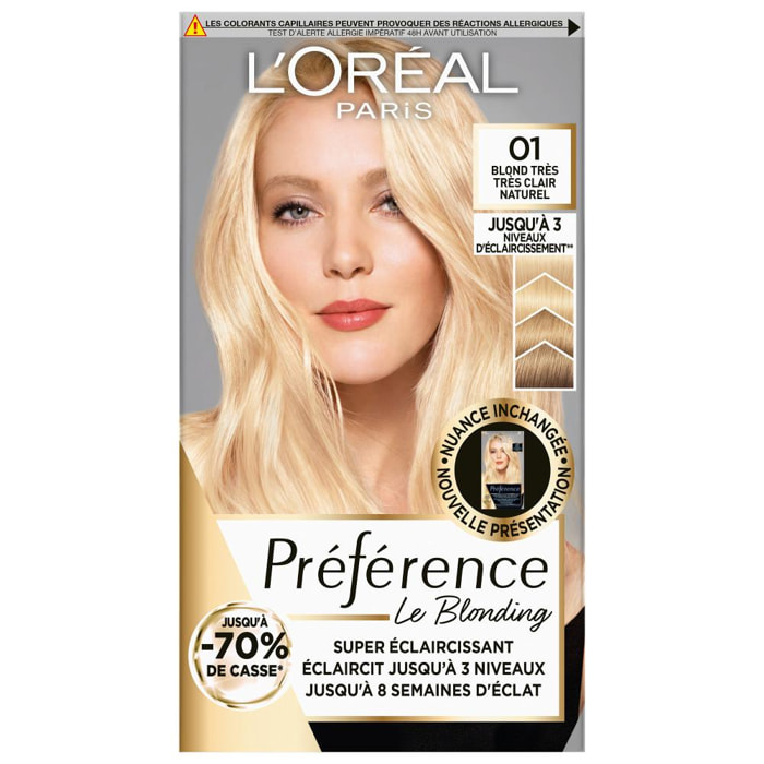 L'Oréal Paris Préférence Coloration 01 Prague Blond très très clair naturel