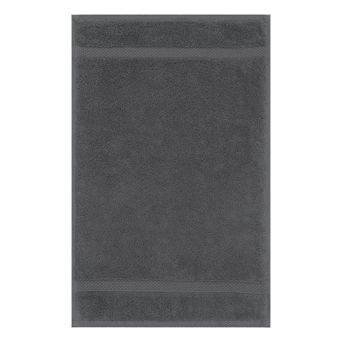 Serviette invites pur coton 550 g/m² uni anthracite Elea carbone