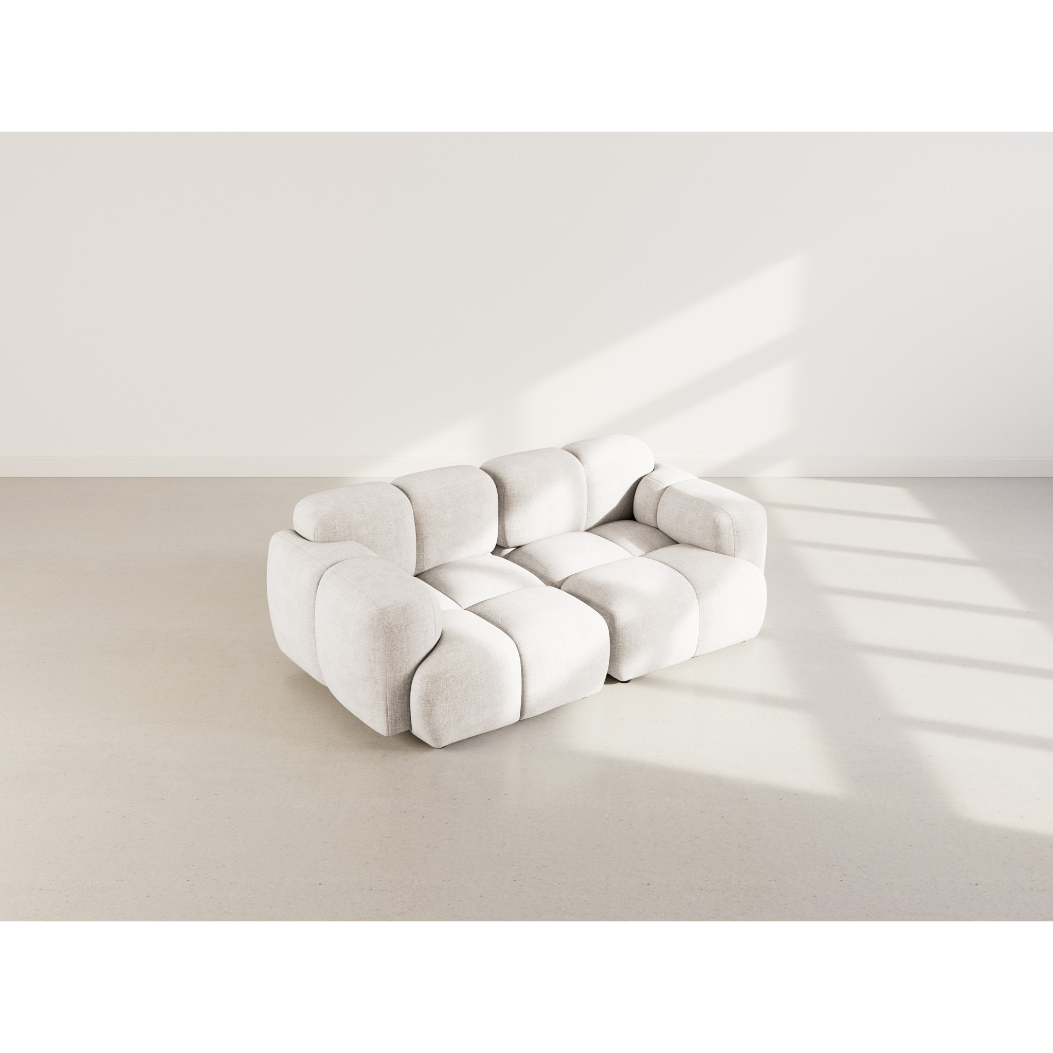 Grace - canapé modulable 2 places en velours texturé - Beige