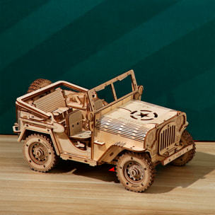Modello in Legno 3D, design Fuoristrada con movimento meccanico. 395 pezzi.