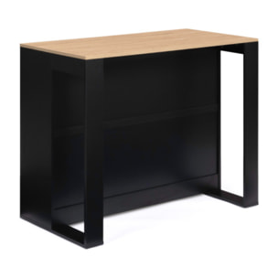 Ilot central de cuisine Nino avec rangements - Bois - Noir