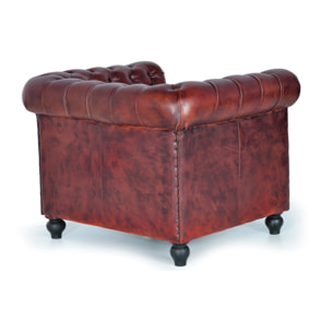 Sillón de Piel 96 Cm Estilo Chester