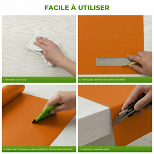 Rouleau adhésif décoratif Vinyle au Mètre - Noisette - Sticker Lavable Imperméable Mur Cuisine Meubles