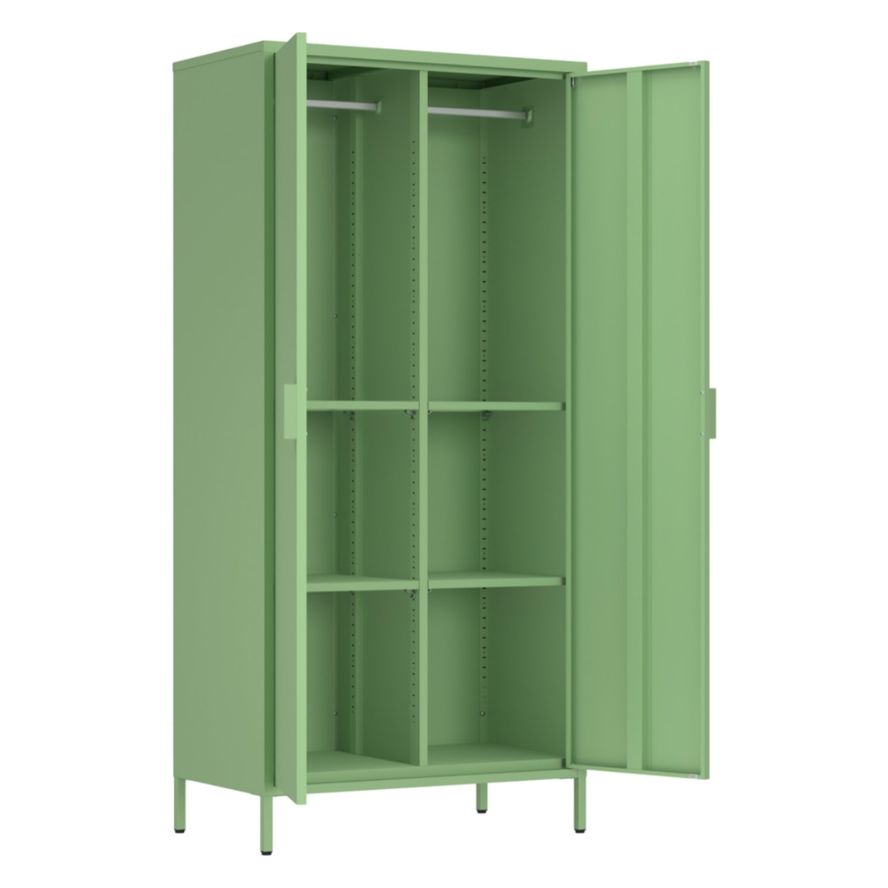 Armadio in metallo 2 ante 80x40x170h cm verde salvia - Pop