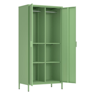 Armadio in metallo 2 ante 80x40x170h cm verde salvia - Pop