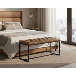 Banco de Piel 96 Cm Estilo Industrial Moderno