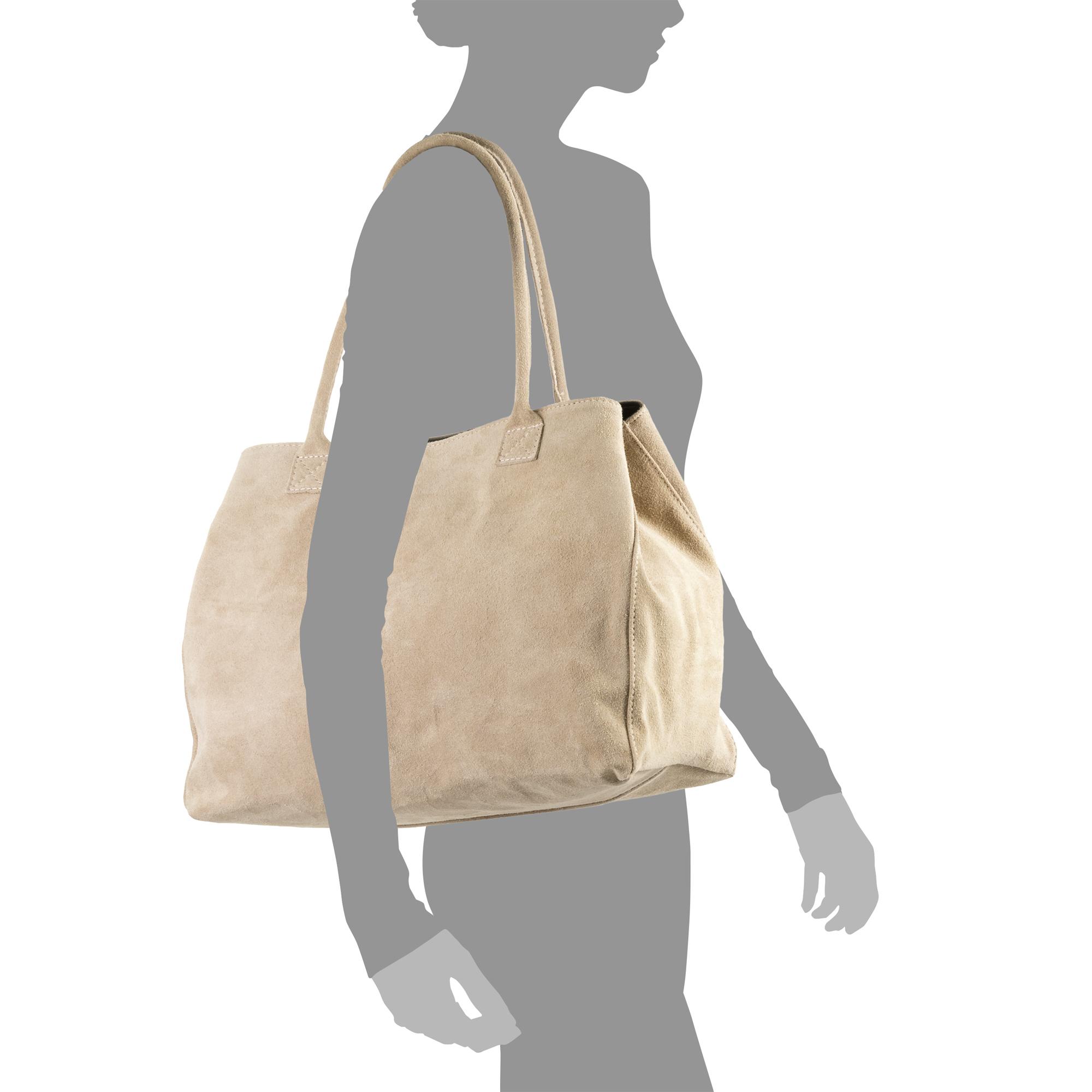 Annagrazia Bolso Shopper Mujer. Piel auténtica Gamuza.