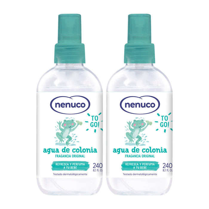 Nenuco Agua de Colonia recomendado para Bebés, Fragancia Original - Formato Spray, pack 2x240 ml