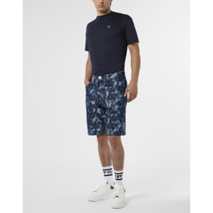 PHILIPP PLEIN Denim Shorts Jacquard Monogram