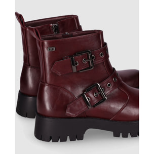 Botines - Vino - Tacón: 5 cm