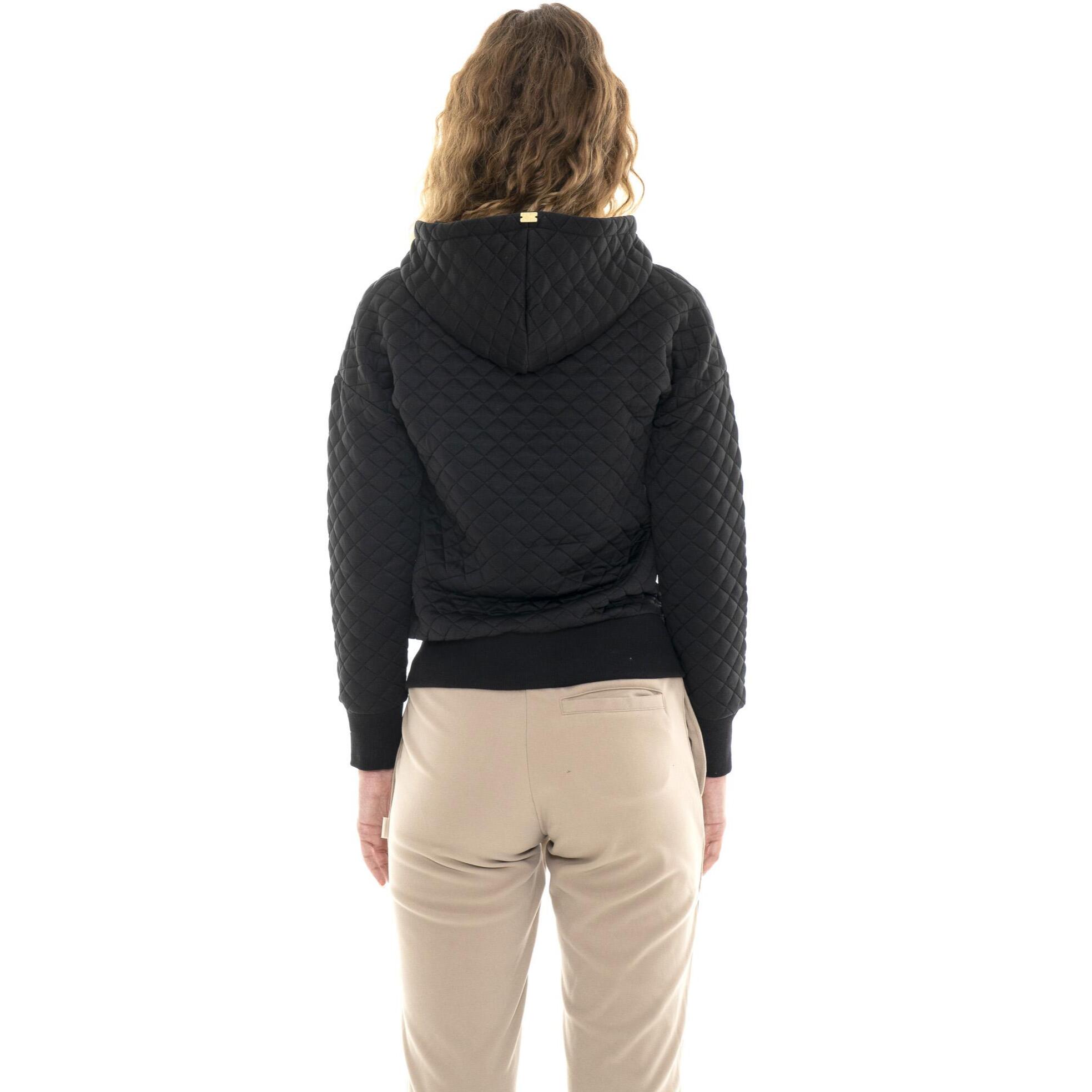 Felpa invernale da donna trapuntata con cappuccio e zip Leone 1947 Gold Studs