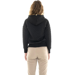 Felpa invernale da donna trapuntata con cappuccio e zip Leone 1947 Gold Studs
