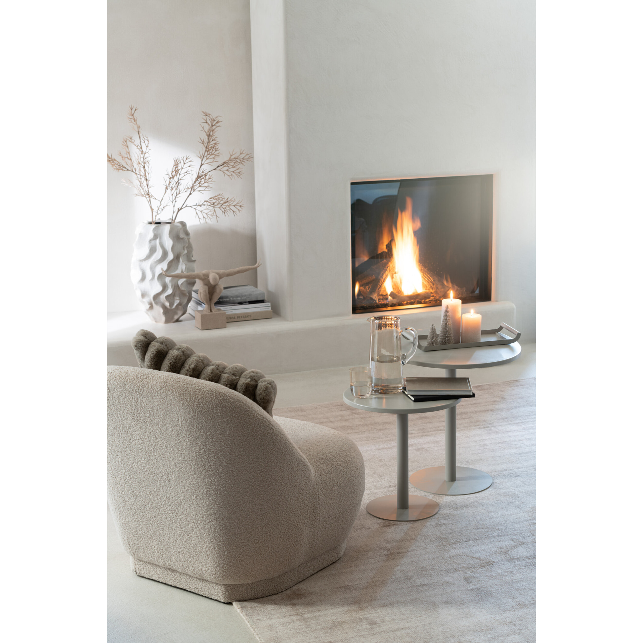 J-Line décoration Athlète Sur Socle -  marbre/polyrésine - beige - large