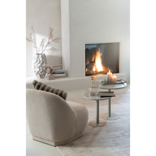 J-Line décoration Athlète Sur Socle -  marbre/polyrésine - beige - large