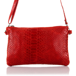 Deanna Borsa a mano Donna.Pelle autentica Camoscio Inciso Serpente