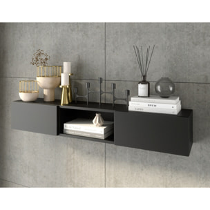 Felicia - étagère suspendue - 120 cm - Noir