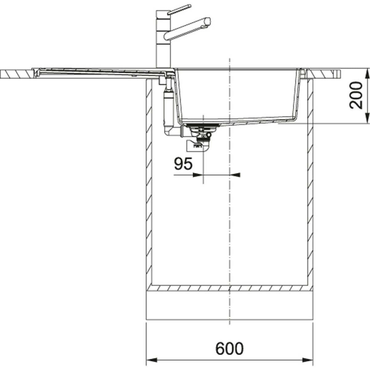 Sirius 2.0 S2D 611-100 Tectonite évier à encastrer 1 bac XL avec égouttoir Blanc