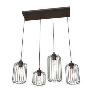 Lampada a sospensione VANDER in acciaio nero