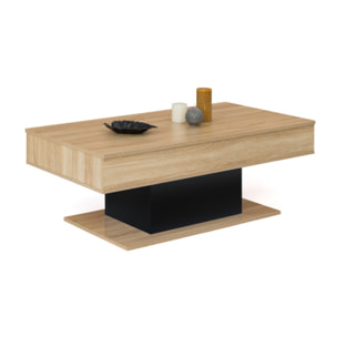 Table basse Tania avec plateau relevable - Bois - Noir