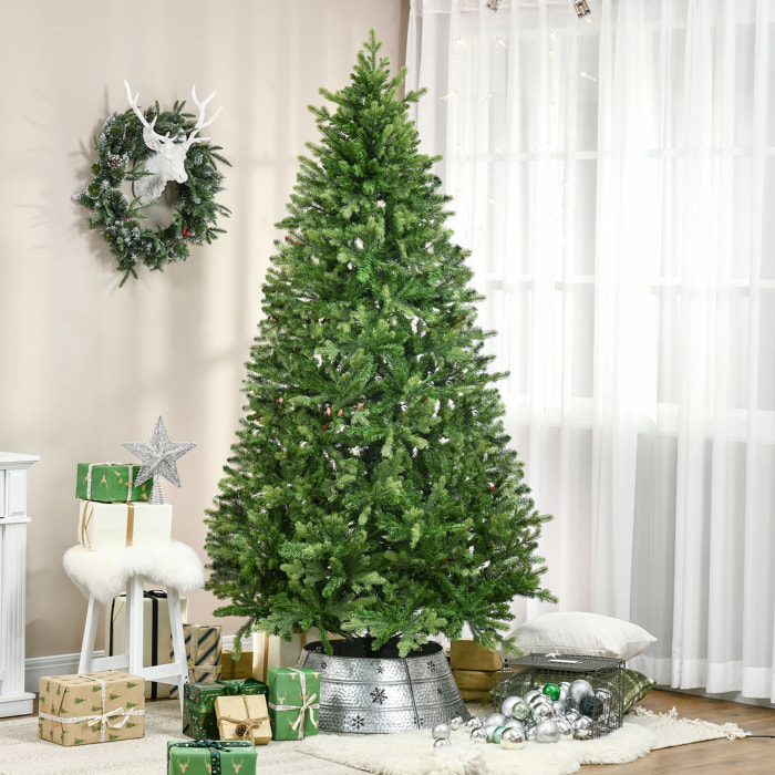 Sapin de Noël artificiel Ø 91 x 210H cm 865 branches épines imitation Nordmann grand réalisme vert