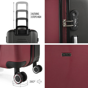 Maleta Itaca Tiber Set De 3 Unidades Granate-Antracita