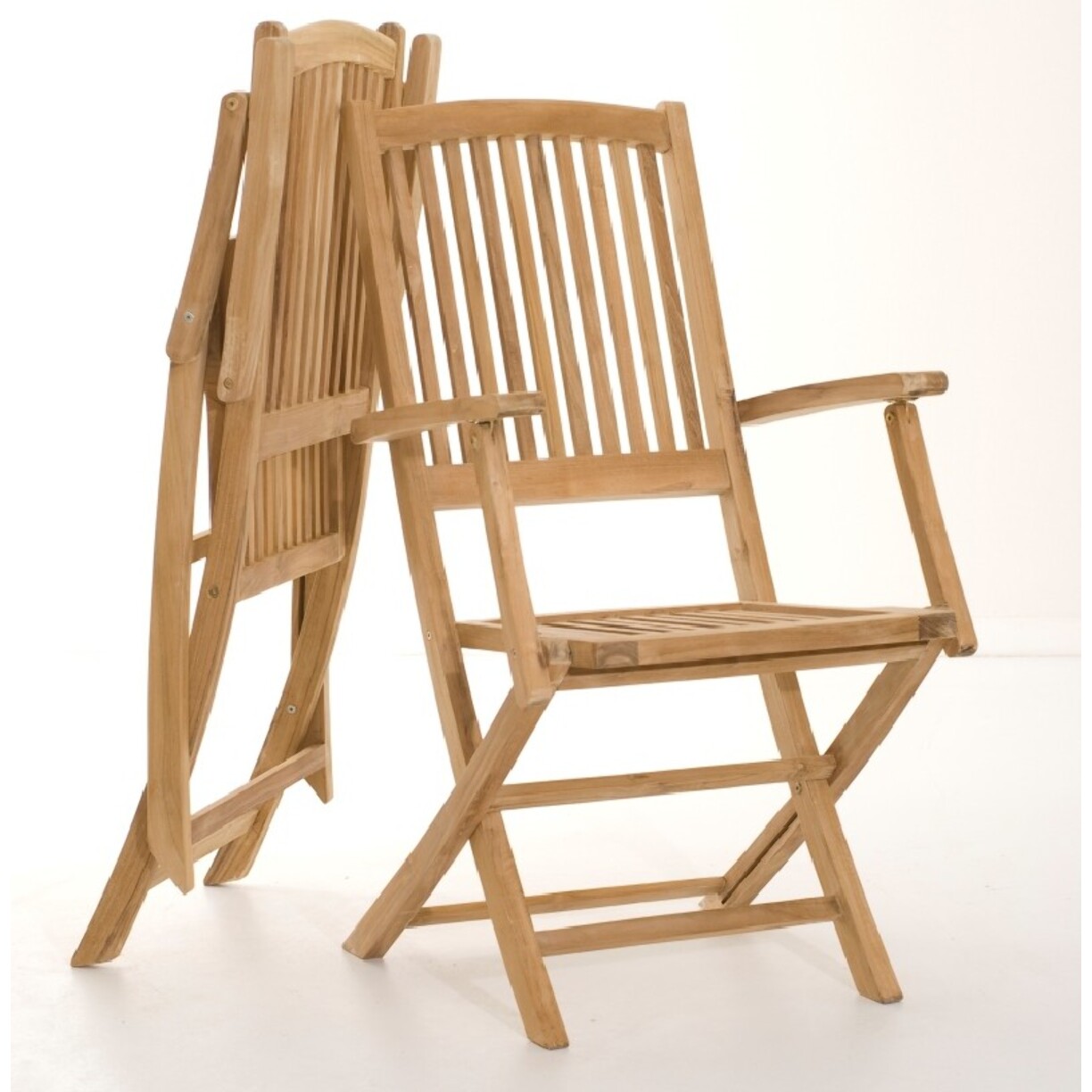 FUN - Ensemble de 2 fauteuils de jardin Lombock en bois Teck