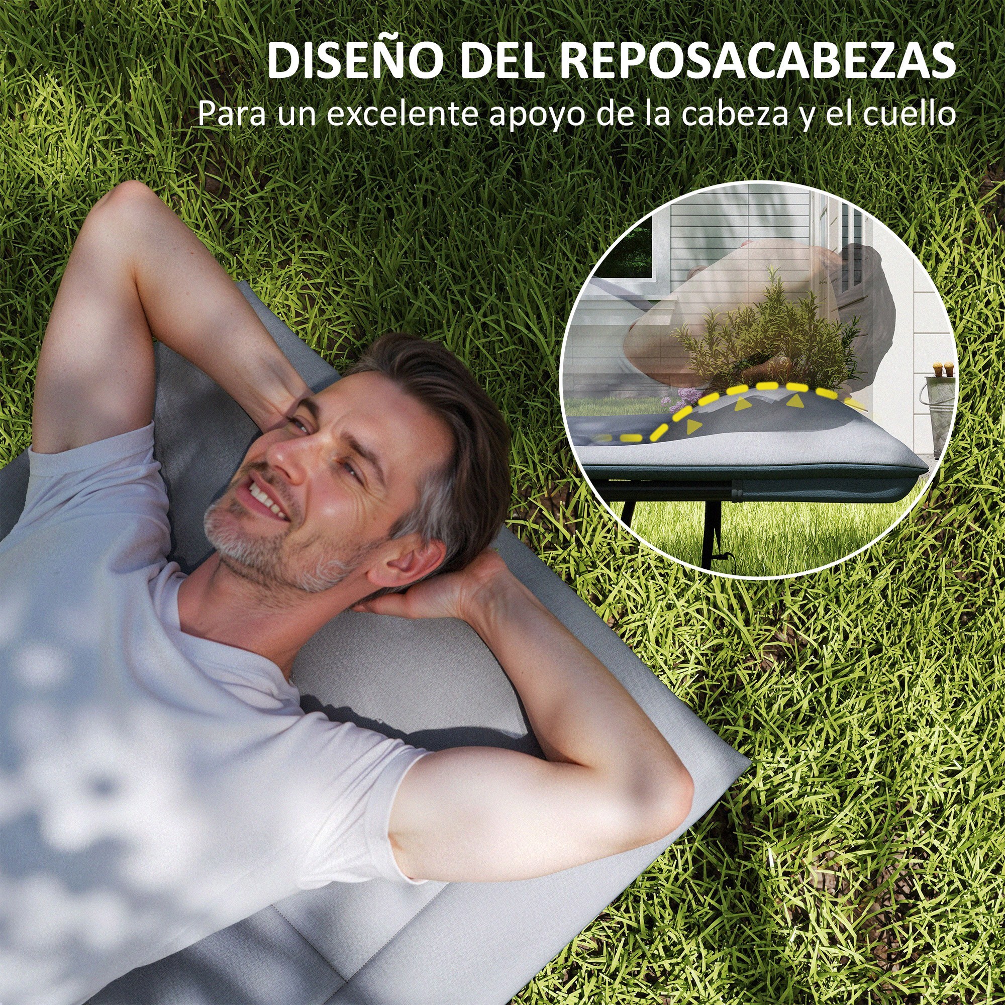 Cama Plegable Camping Cama de Acampada Portátil Tumbona de Camping con Reposacabezas y Bolsillo Lateral Carga 150 kg para Playa Senderismo 187x67x37 cm Gris