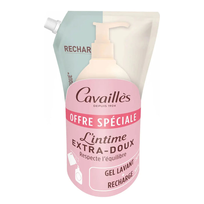 L'intime - Lot Soin Lavant Intime Extra-doux 250ml + Eco-Recharge 500ml
