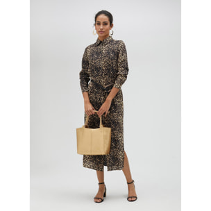 Vestito chemisier stampa animalier